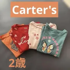 Carter's子供用2歳用 長袖Tシャツ、チュニック4枚セット