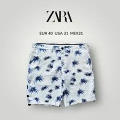 ZARA パームツリー柄 ショートパンツ EUR 40