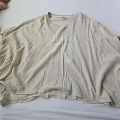 flamingofirm ベージュ オーバーサイズTシャツ
