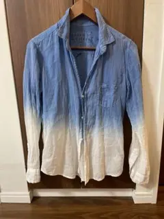 Frank & Eileen グラデーションブルー　コットン　長袖シャツ