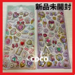 【新品未開封】シール　ドロップシール　キラキラ　クリスタル　緑　紫　日本未発売