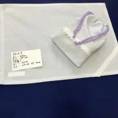 淡いブルーのシンプル給食セット❣️ドット柄が織り込んである服地でハンドメイド・新品