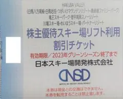 スキー場リフト利用割引チケット (日本スキー場開発 株主優待券) 1枚