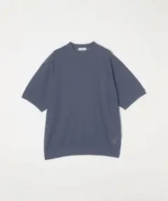 SHIPS any: リネンミックス サマーニット Tシャツ　ブルー