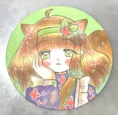【過去作】オリジナル 手描きイラスト 旧☆お茶ちゃん 【コースター】