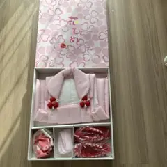ピンクの花柄着物セット
