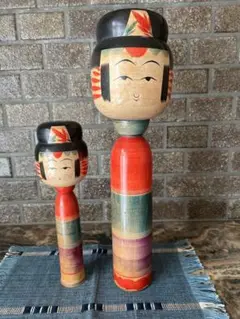 伝統工芸品コケシ2体　文市作71才