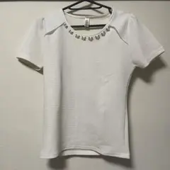 ホワイト 半袖トップス Tシャツ ブラウス