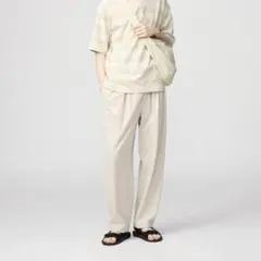 新品未使用 Sサイズ ベージュ ユニクロU ライトウェイトスウェットワイドパンツ
