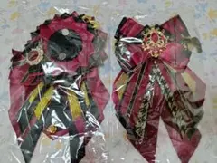ロゼット レッド ブローチ