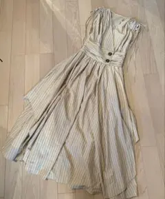 SNIDEL ベージュ ストライプ カシュクールシャツワンピース