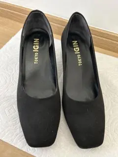 【新品】TOKYO IGIN トウキョウイギン（23EEE）スクエアパンプス 新品】TOKYO IGIN トウキョウイギン（23.5EEE）スクエアパンプス