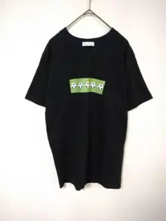 希少　イタリア製　ポールスミス　Tシャツ　メンズM　Vネック　黒色　プリント　綿