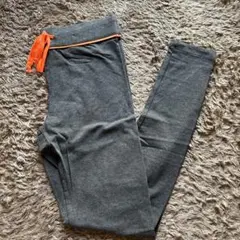 【新品】コットンフィットネスパンツ グレーxオレンジ　M
