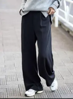 スローブイエナ♪タックワイドイージーパンツブラック38