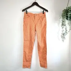 【J86】マカフィー MACPHEEチェック柄パンツ　レディース日本製　36 S