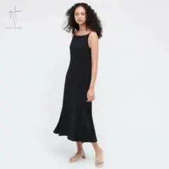 【美品】ユニクロ × ハナタジマ キャミワンピ 黒 L