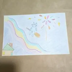 夏の夜のネコ　絵☆