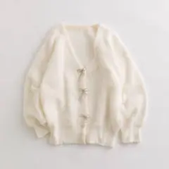 【オリーブデオリーブ】リボンビジューロングカーディガン/完売品【最終値下げ】