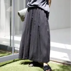 slobe iena リネンレーヨンタックギャザースカート　36
