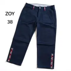 ZOY ゴルフパンツ レディース ネイビー スポーツウェア 38 M 薄手 軽量