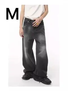 MENES Black Clouded Wide-leg Jeans メネス MENES Black Clouded Wide-leg Jeans メネス MENES Black