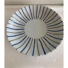 ストライプ模様の皿 約23cm
