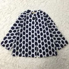 極美品★TRIPLE ARROWS ドット柄 ノーカラー ジャケット FREE
