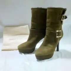 ジミーチュウ JIMMY CHOO ショートブーツ ハイヒール スエード ボア