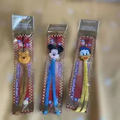 レトロ　ディズニーキャラクター ストラップ 3個セット