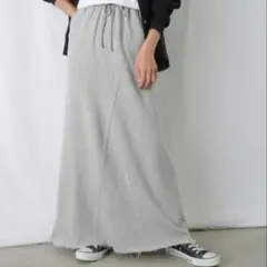 ★LADYLUCKLUCA★スウェットセミフレアスカート★美品❢ドロストマキシ丈