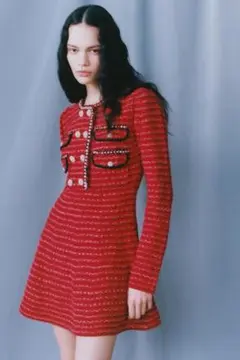 新品 SELF PORTRAIT セルフポートレート レッドニットワンピース