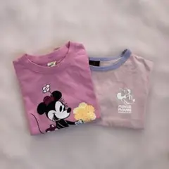 ミニーマウス Tシャツ ピンク 2枚セット 100 BABYDOLL しまむら