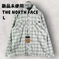 新品未使用 ザノースフェイス 長袖 フランネルシャツ チェック L ミント