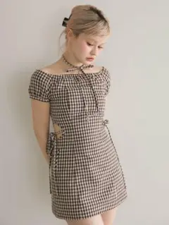 andmary　Becky check mini dress
