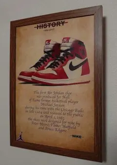 NIKE エアジョーダン　ポスターフレーム付き壁掛けスニーカー広告ポスター