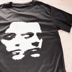 S サイズ　グレー 顔プリント Tシャツ