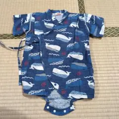 甚平　クジラ柄　コットン　綿　甚平 80cm