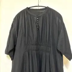 新品　インド綿　ブラック　ワンピース