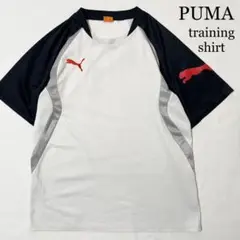PUMA プーマ 刺繍ロゴ 切替デザイン サッカーシャツ トレーニングシャツ L