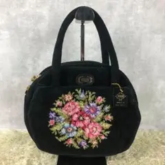 フェイラー FEILER ハンドバッグ 綿 ブラック 花柄