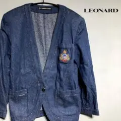 LEONARD レオナール シルク デニムジャケット テーラードジャケット 刺繍