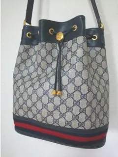 希少レア GUCCI グッチ 巾着ショルダーバッグ シェリーライン PVC
