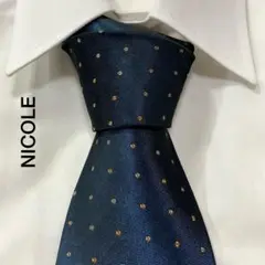 NICOLE ニコル ドット ジャガード シルク ネクタイ 日本製