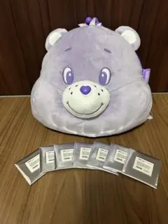 【新品】ケアベア　フェイスBIGがまぐち　ダイカットステッカー7枚付き