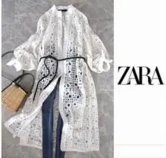 ZARA カットワーク　ガウンワンピース　羽織