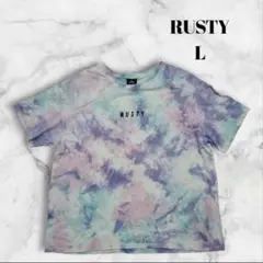 【美品】 RUSTY 半袖 シャツ トップス マルチカラー L 121