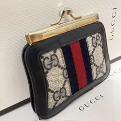 希少 GUCCI オールドグッチ 小銭入れ コインケース シェリーライン がま口