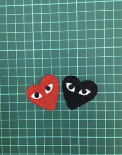刺繍アイロンワッペン ハート2枚