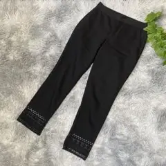 ZARA ザラ レディース カジュアルパンツ スラックス レース 黒 XS